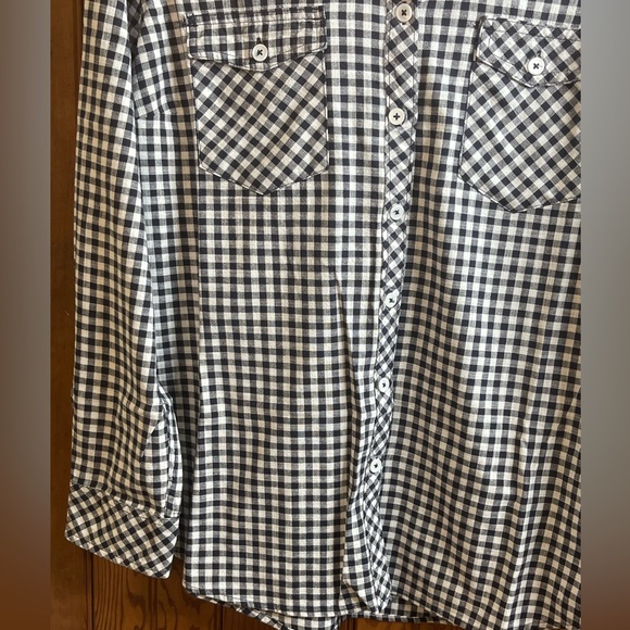 Bit and Bridle Button Up Womens Shirt Western Black and White Gingham SZ XL - Picture 4 of 9